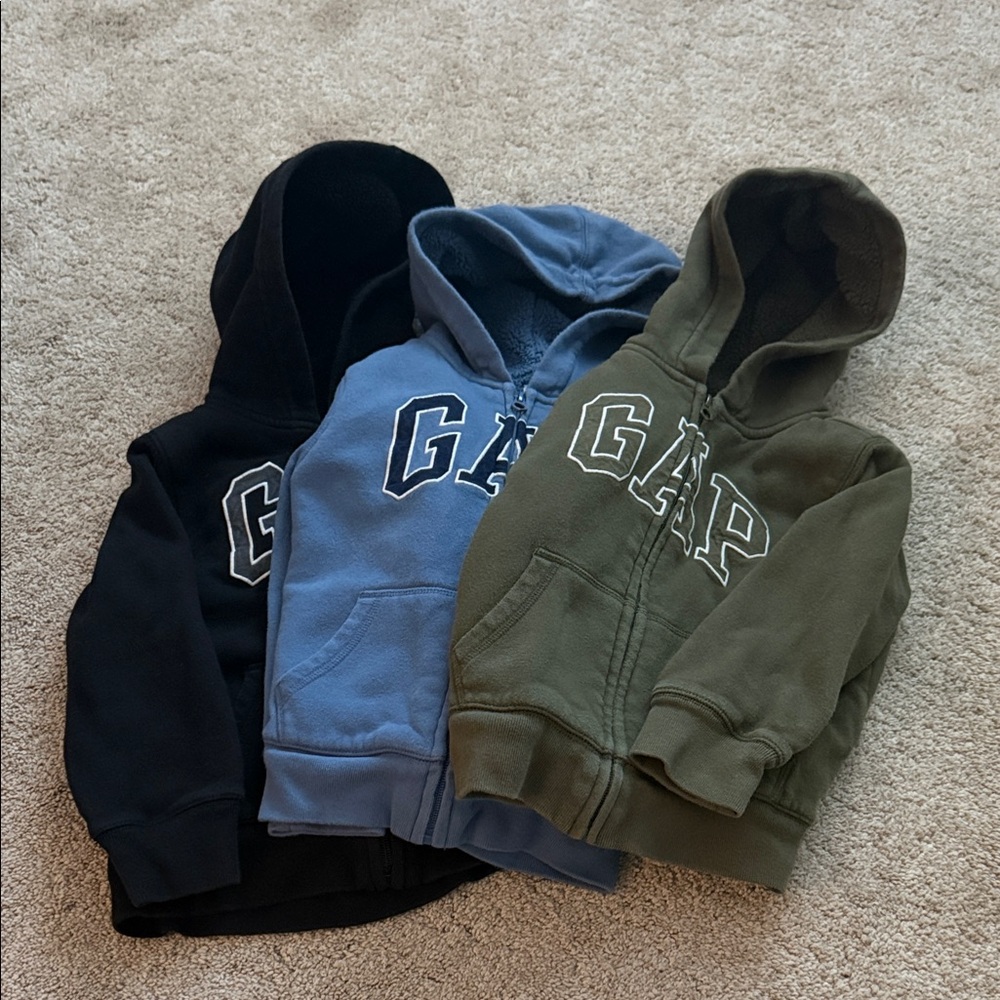 GAP Kids Hoodie Trio - Black, Blue, Olive size XS